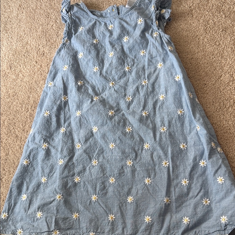 Gymboree Blue Dress with White Floral Accents